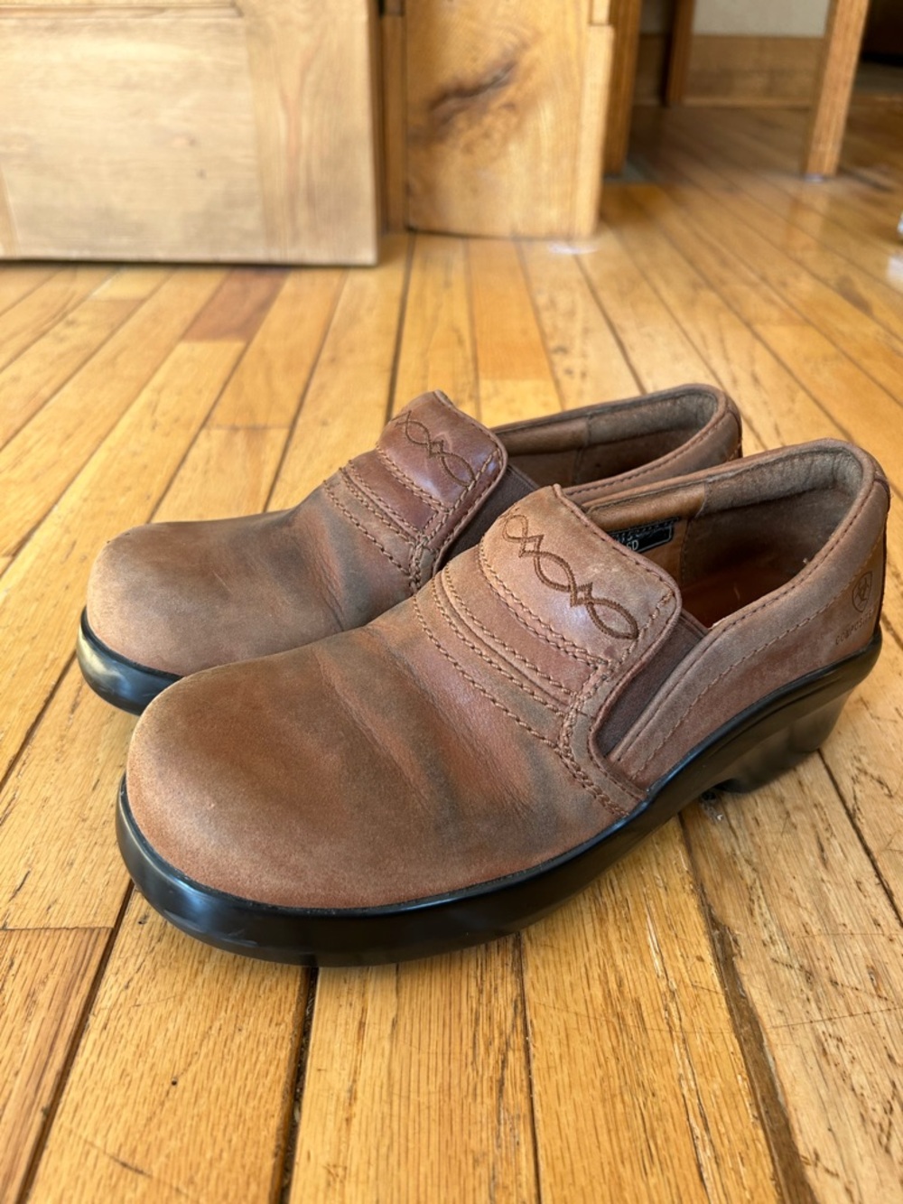 Ariat Brown Leather Slip-On Mules